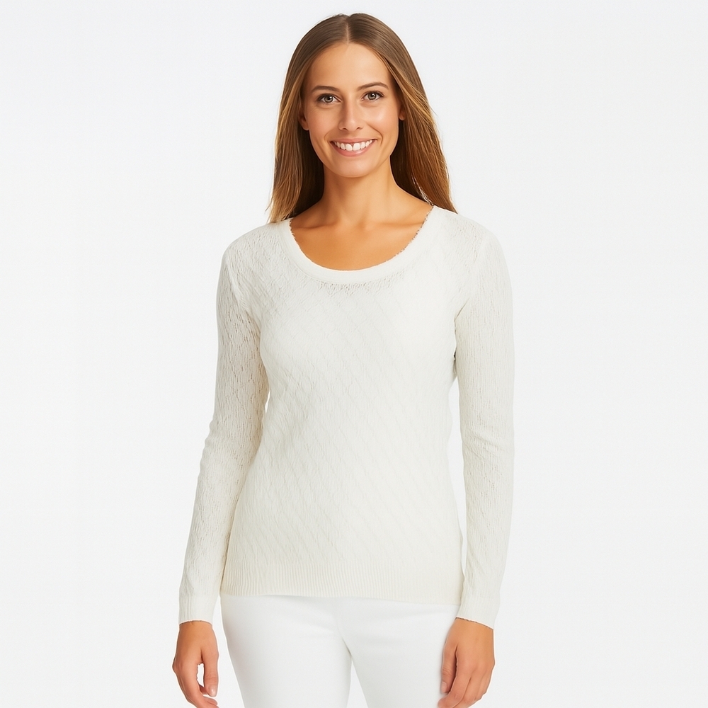 Tommy Bahama Open Knit Linen Blend Sweater - Women's M